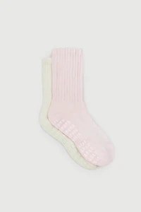 Fraise Slouch Duo Pilates Grip Socks Set of 2