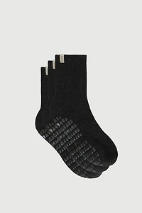 Fraise Graphite Set of 3 Pilates Grip Socks