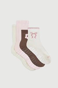 Fraise Ballerine Set of 4 Pilates Grip Socks