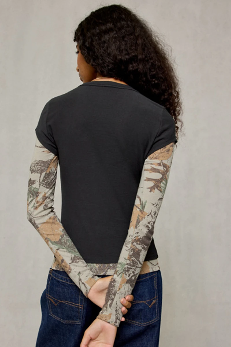 BDG Double Layer Long Sleeve Spill The Tee
