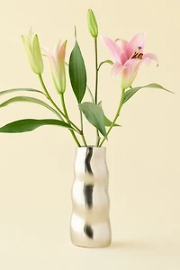 Waves Sculpted Aluminum Vase