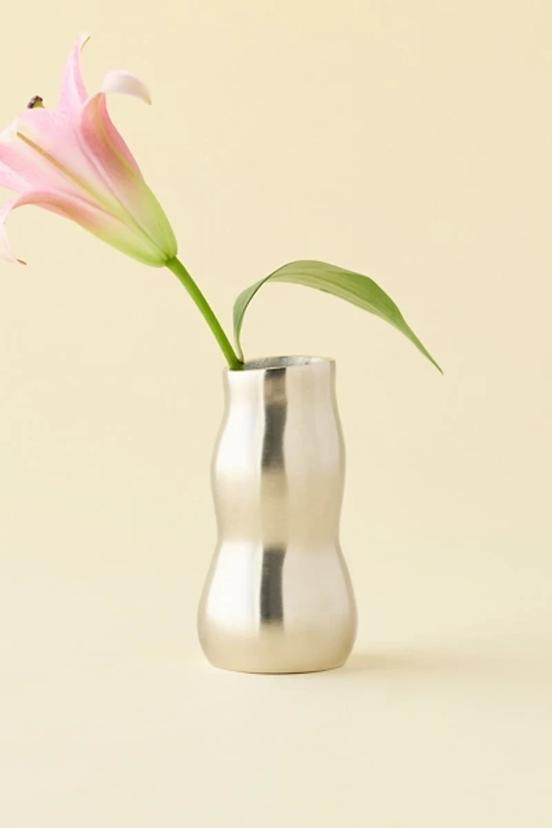 Waves Sculpted Aluminum Vase