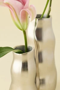 Waves Sculpted Aluminum Vase