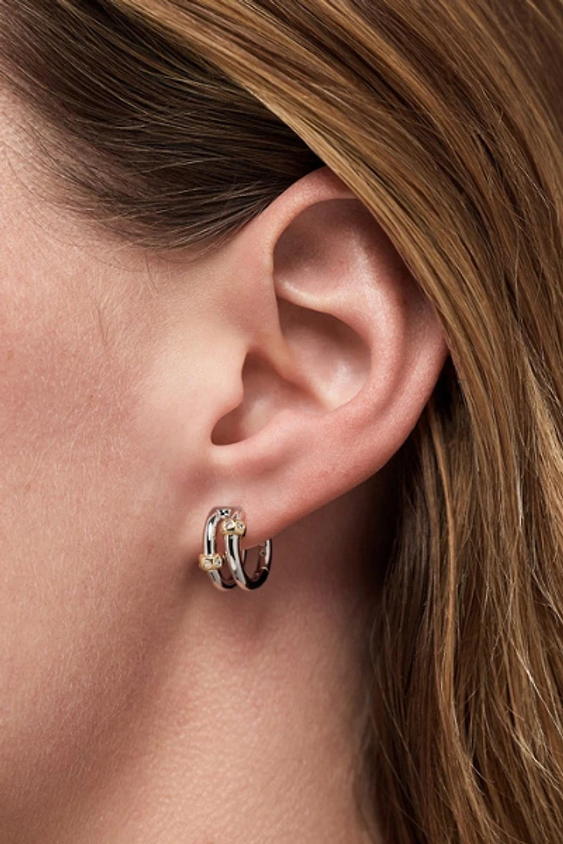 Ana Luisa Cyrus Double Silver Earrings