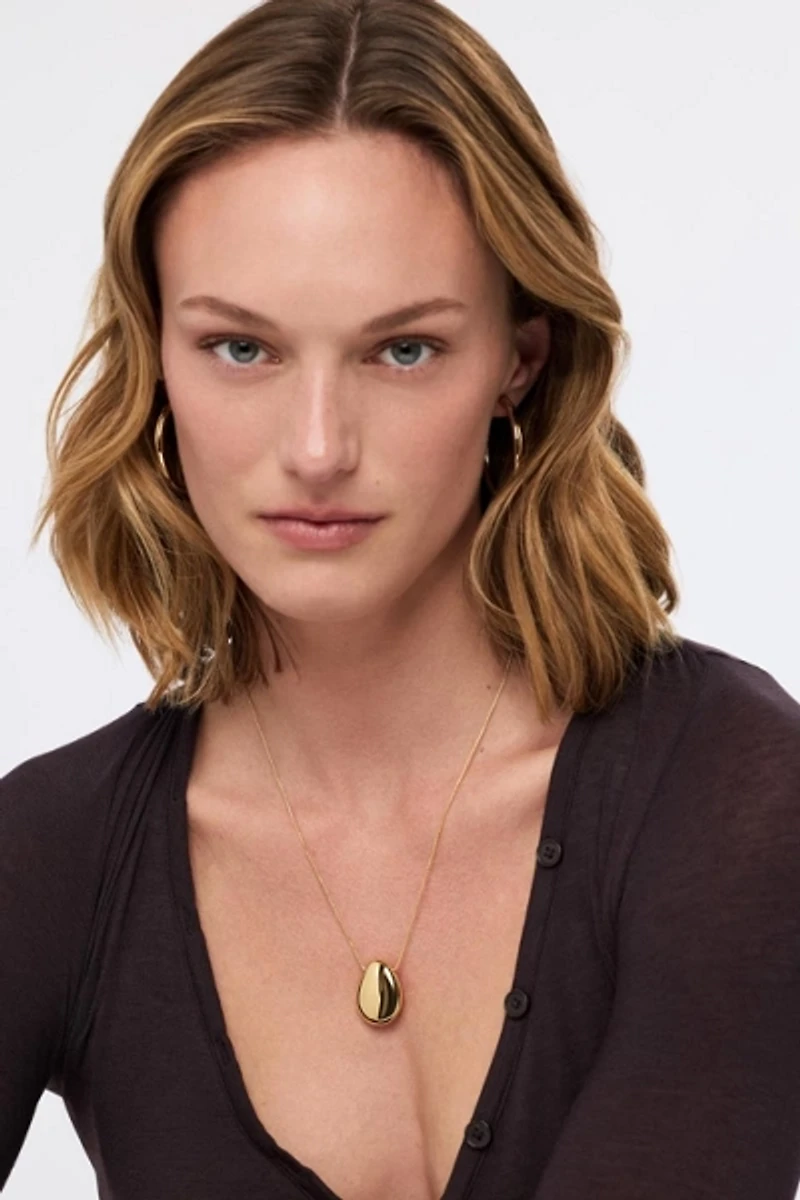 Ana Luisa Pebble Large Gold Pendant