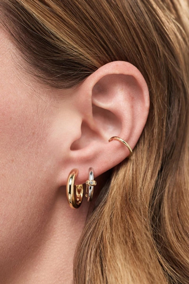 Ana Luisa Cyrus Silver Two Tone Earrings