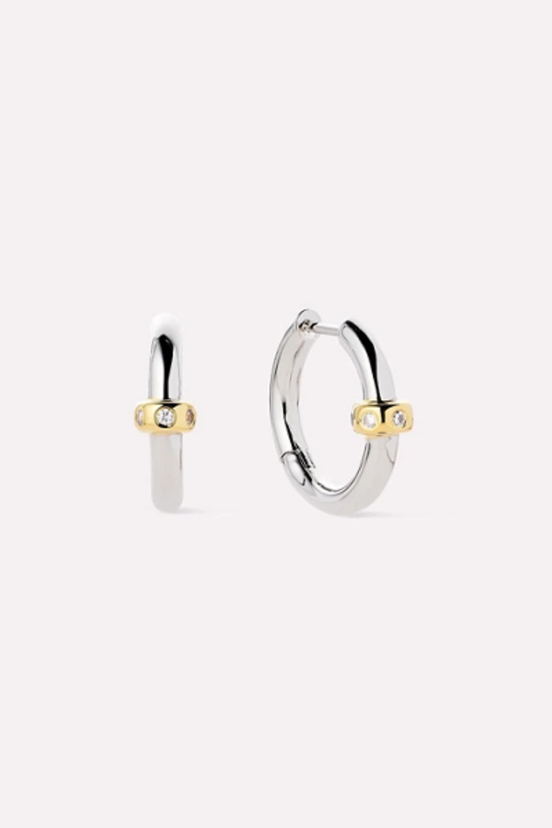 Ana Luisa Cyrus Silver Two Tone Earrings