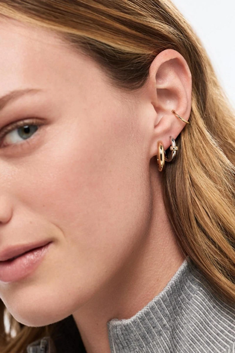Ana Luisa Cyrus Silver Two Tone Earrings