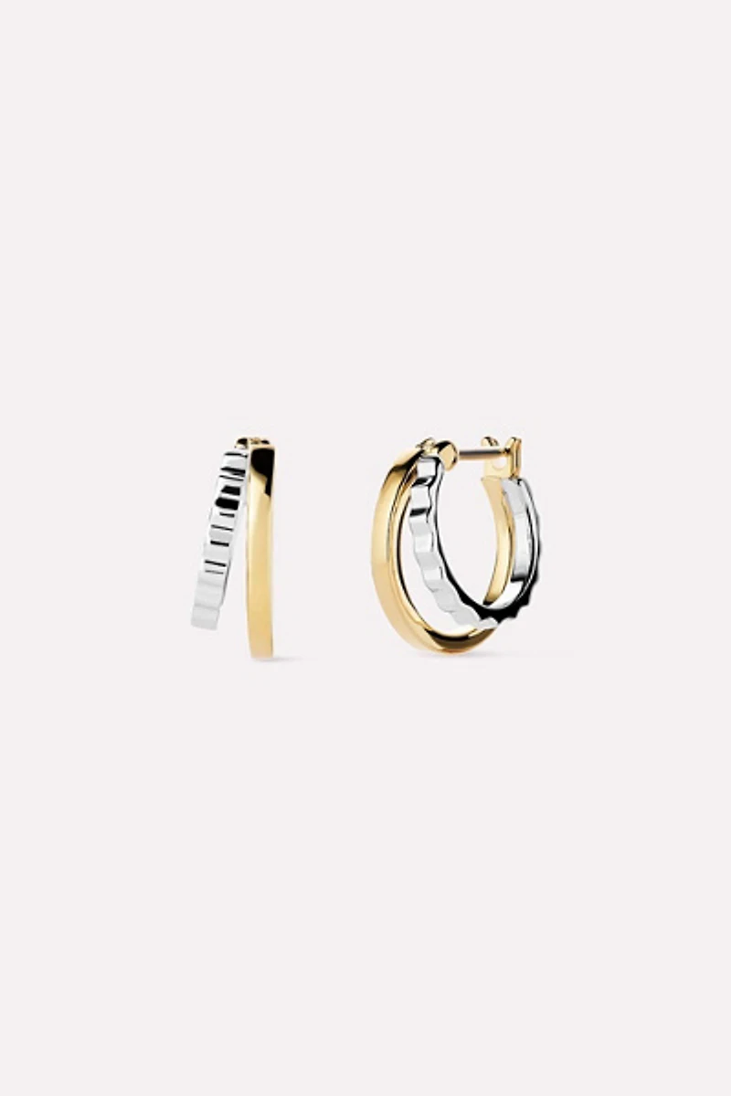 Ana Luisa Toda Two Tone Huggie Earrings