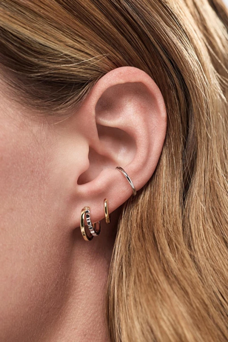 Ana Luisa Toda Two Tone Huggie Earrings