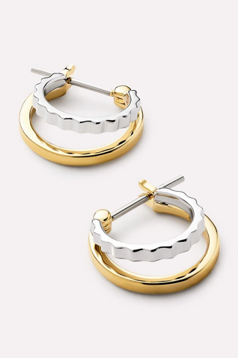 Ana Luisa Toda Two Tone Huggie Earrings