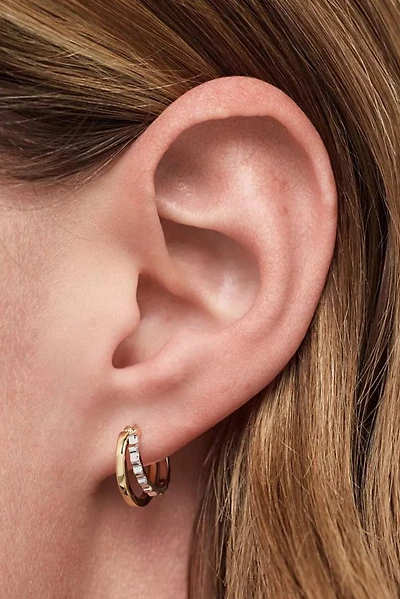Ana Luisa Toda Two Tone Huggie Earrings