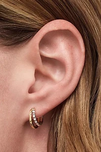 Ana Luisa Toda Two Tone Huggie Earrings