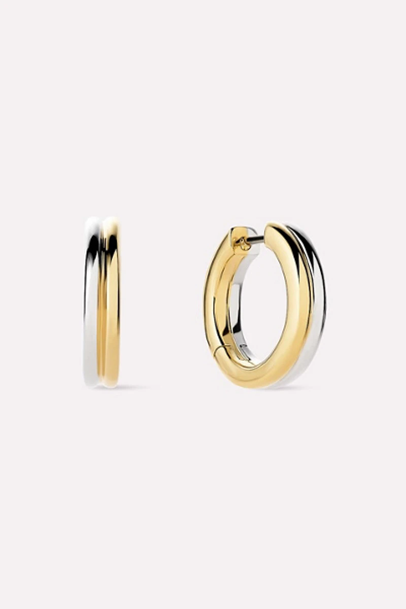 Ana Luisa Asher Two Tone Medium Hoop Earrings