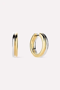 Ana Luisa Asher Two Tone Medium Hoop Earrings