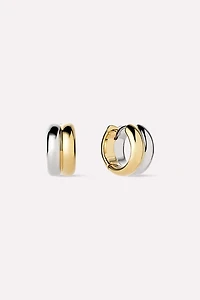Ana Luisa Asher Bold Two Tone Huggie Hoop Earrings