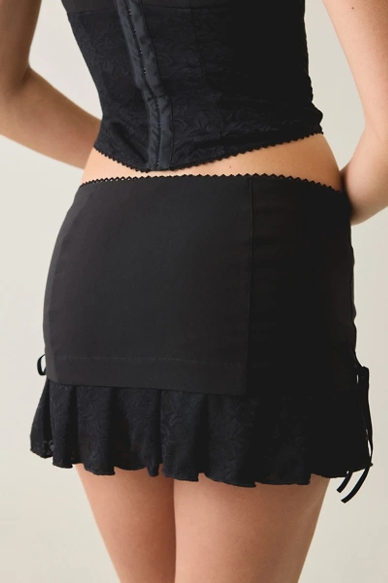 I.AM.GIA. Aris Lace Trim Low-Rise Mini Skirt