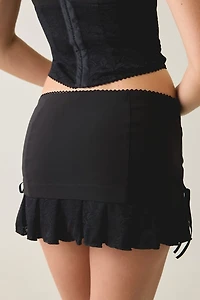I.AM.GIA. Aris Lace Trim Low-Rise Mini Skirt