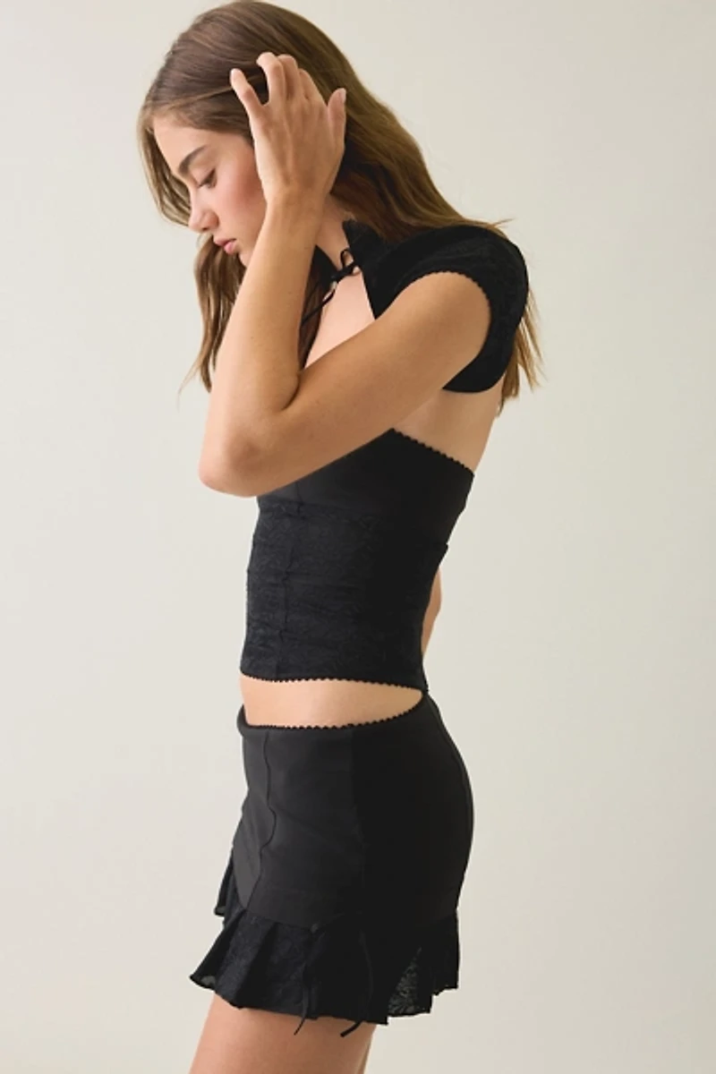I.AM.GIA. Aris Lace Trim Low-Rise Mini Skirt