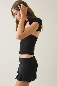 I.AM.GIA. Aris Lace Trim Low-Rise Mini Skirt