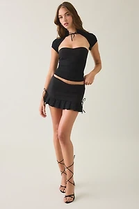 I.AM.GIA. Aris Lace Trim Low-Rise Mini Skirt