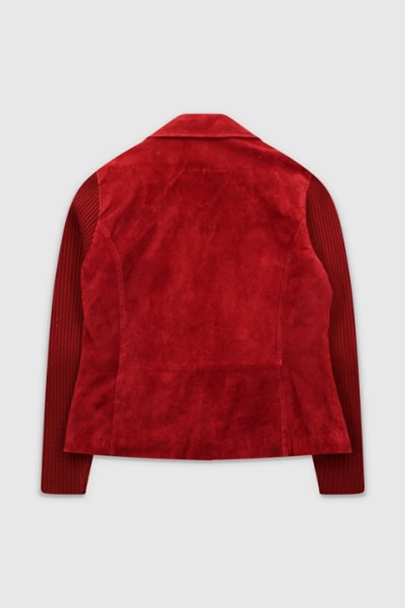 Vintage 90s Red Suede Jacket