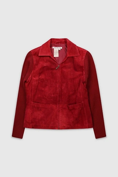 Vintage 90s Red Suede Jacket