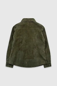 Vintage Y2K Green Suede Jacket