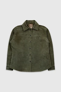 Vintage Y2K Green Suede Jacket