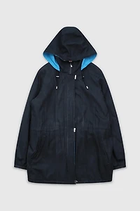 Vintage 90s Black Hooded Coat