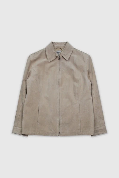 Vintage 90s Cream Suede Jacket