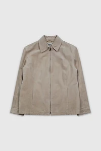 Vintage 90s Cream Suede Jacket