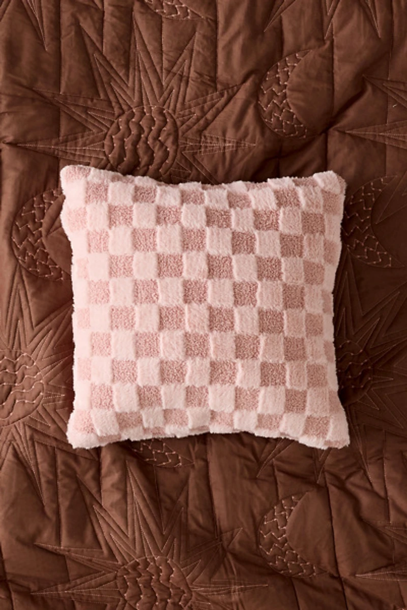 Charli Checkered Fleece Throw Pillow