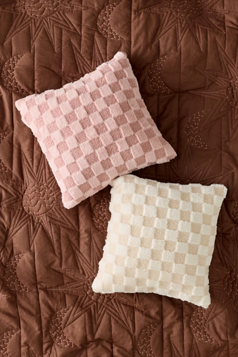Charli Checkered Fleece Throw Pillow