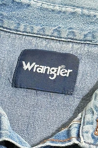 Vintage 1990's Wrangler Chainstitched Faded Western Denim Shirt
