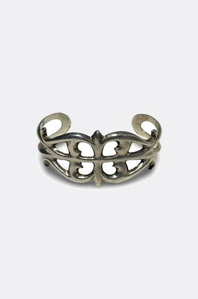 Vintage 1960s Sand Casted Sterling Silver Cuff Bracelet