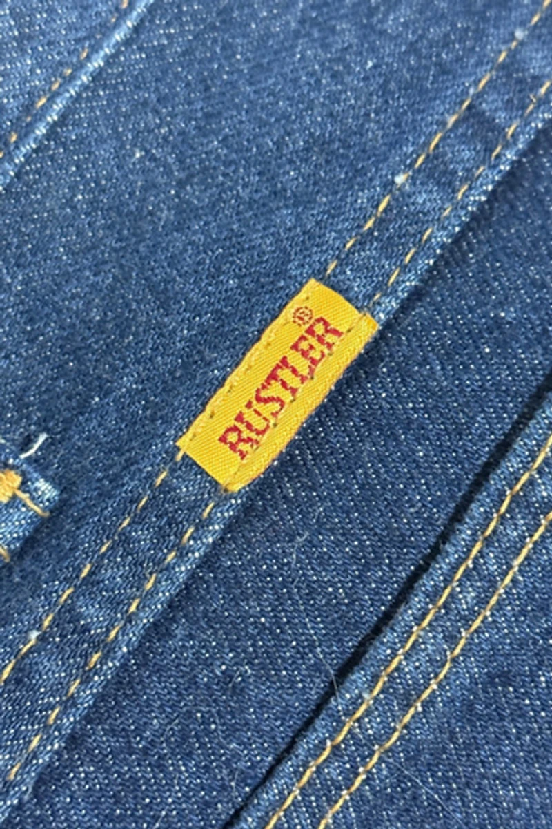 Vintage 1970's Rustler Raw Denim Western Bootcut Jeans