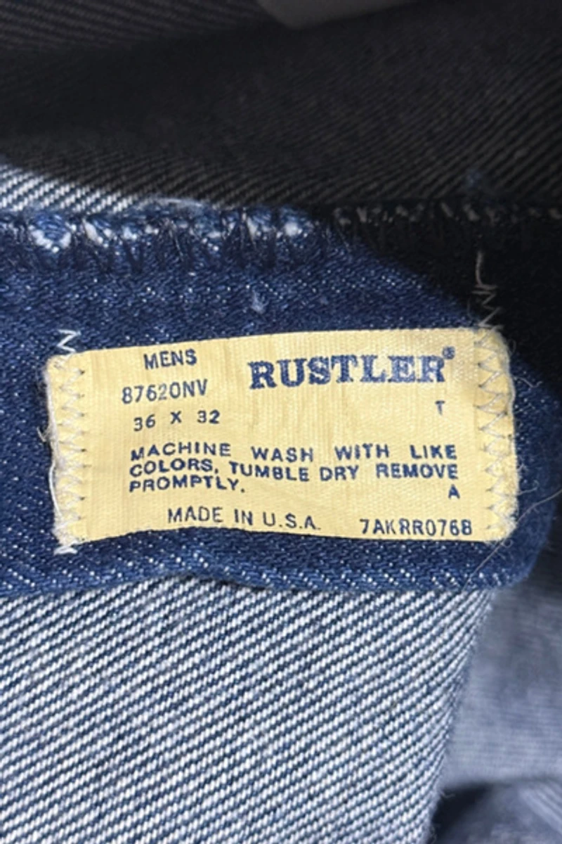 Vintage 1970's Rustler Raw Denim Western Bootcut Jeans