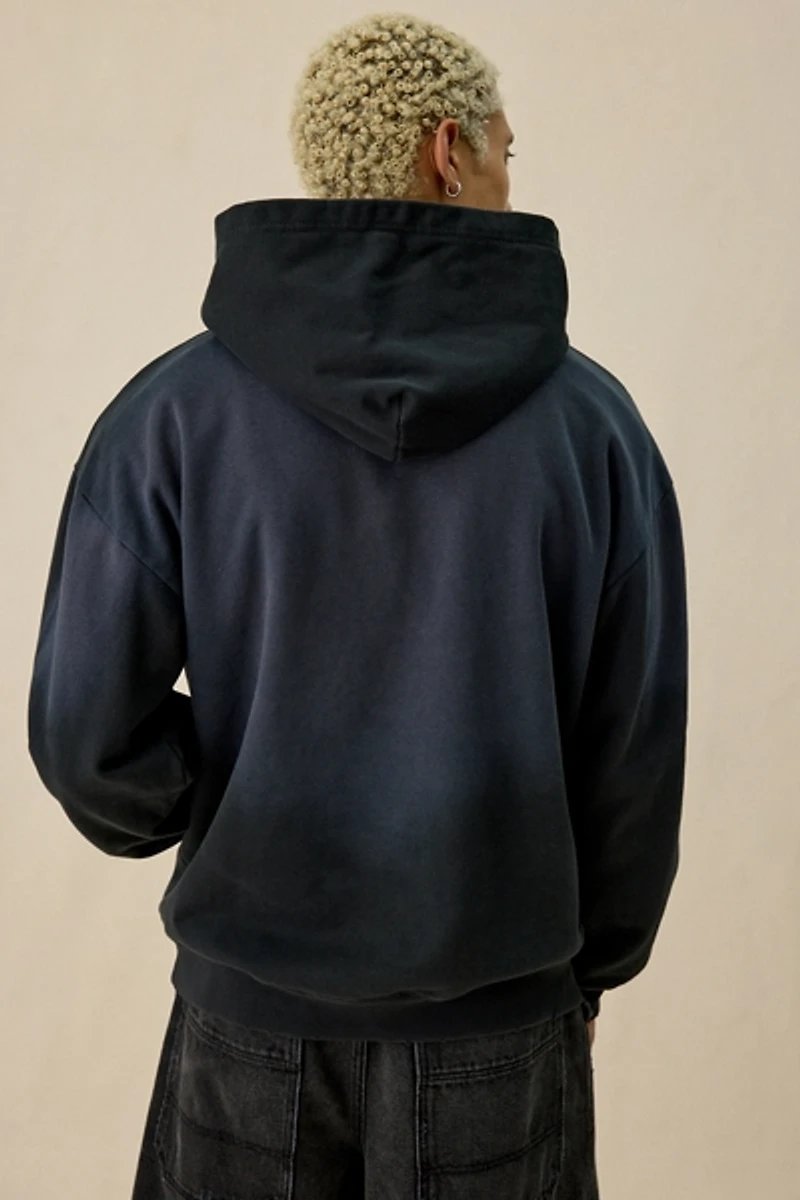 Dark Horse College Logo Graphic Distressed Hoodie Sweatshirt