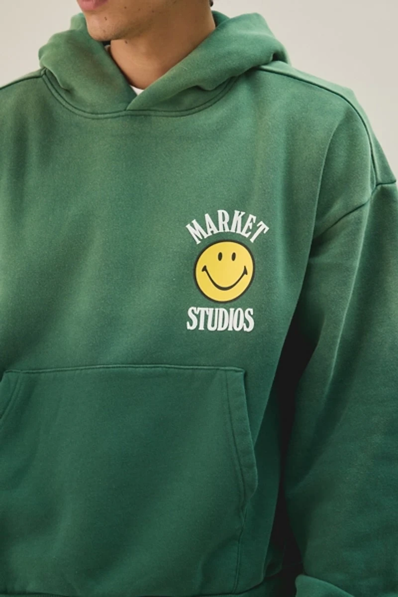 Market Studios X Smiley Lockup Graphic Hoodie Sweatshirt