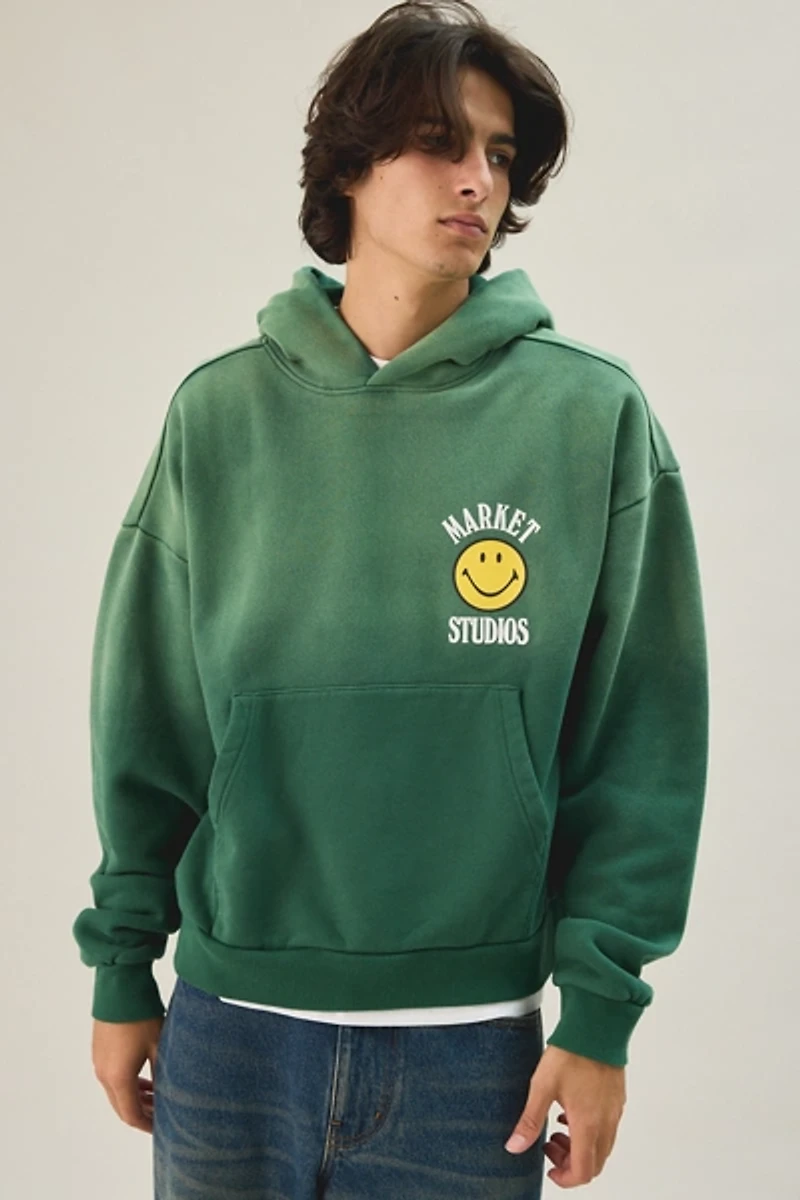 Market Studios X Smiley Lockup Graphic Hoodie Sweatshirt