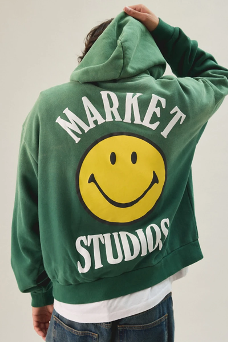 Market Studios X Smiley Lockup Graphic Hoodie Sweatshirt