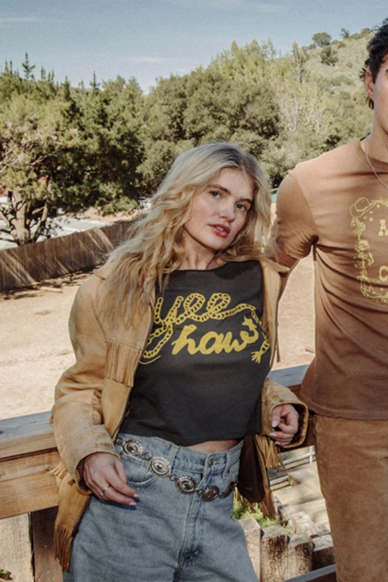Junk Food Yeehaw Vintage Baby Tee
