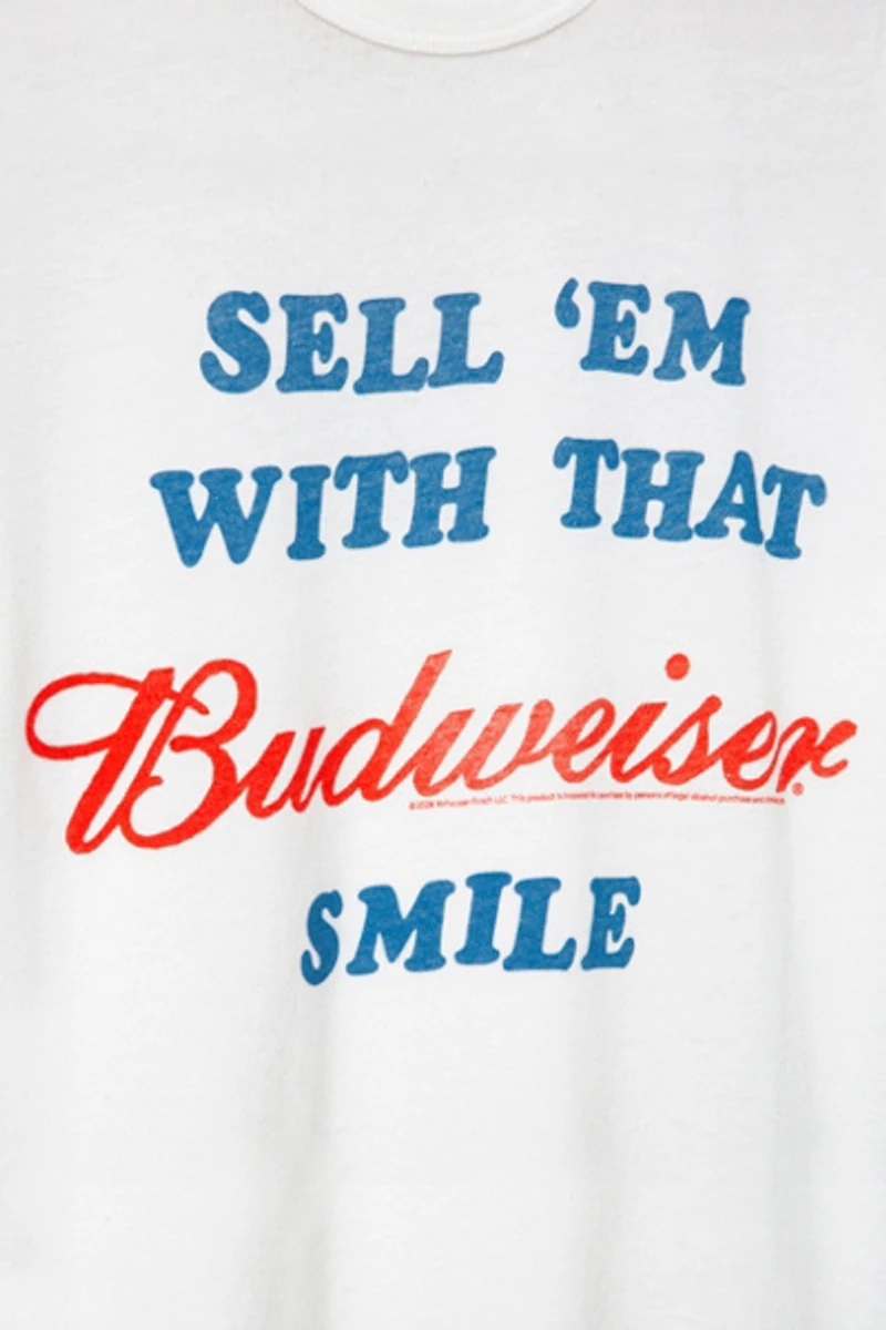 Junk Food Sell 'Em With That Budweiser Smile Tee