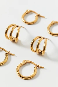 Soyoon Waterproof Mini Hoop Earrings Set