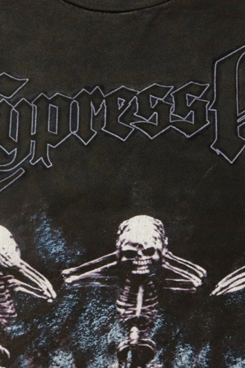 Vintage 1998 Cypress Hill Skeleton Rap Graphic T-Shirt