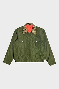 Vintage 1970's Mask Cropped Reversible Leopard Print Collar Jacket