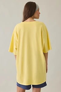 Kiwi Graphic Oversized Cotton T-Shirt Dress