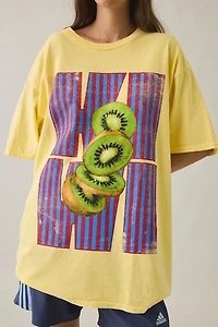 Kiwi Graphic Oversized Cotton T-Shirt Dress