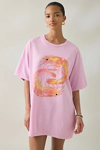 Shimp Graphic Oversized T-Shirt Dress